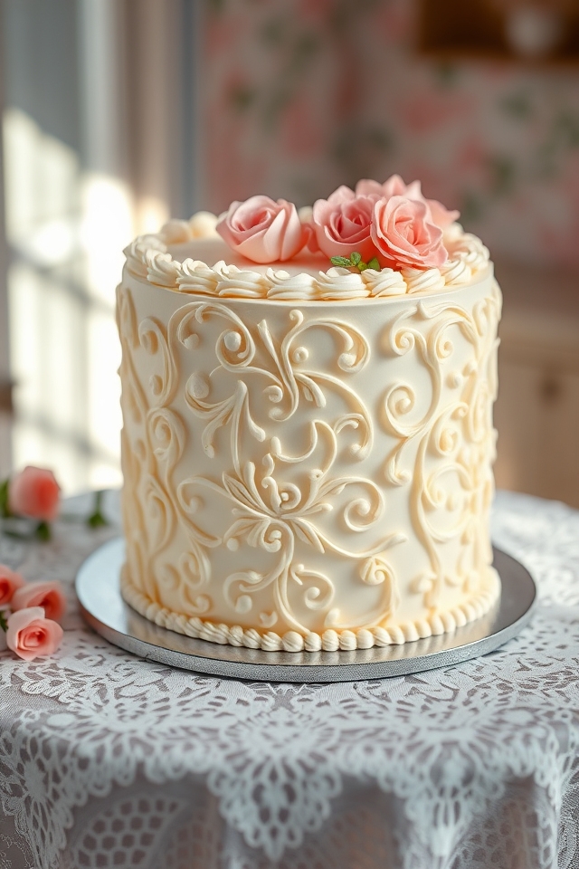 elegant vintage lace cake