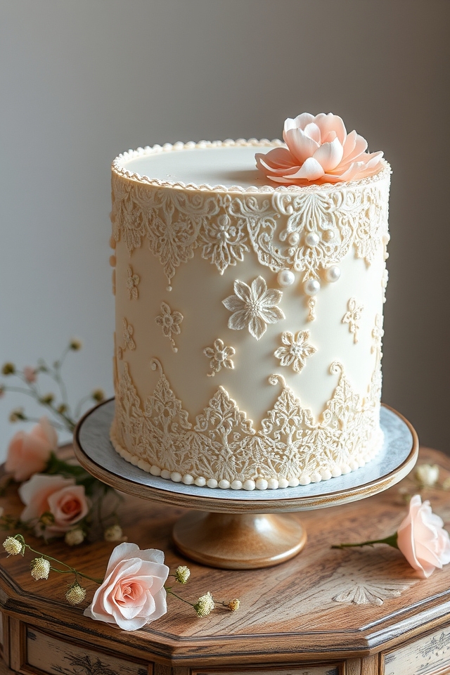 elegant vintage lace cake