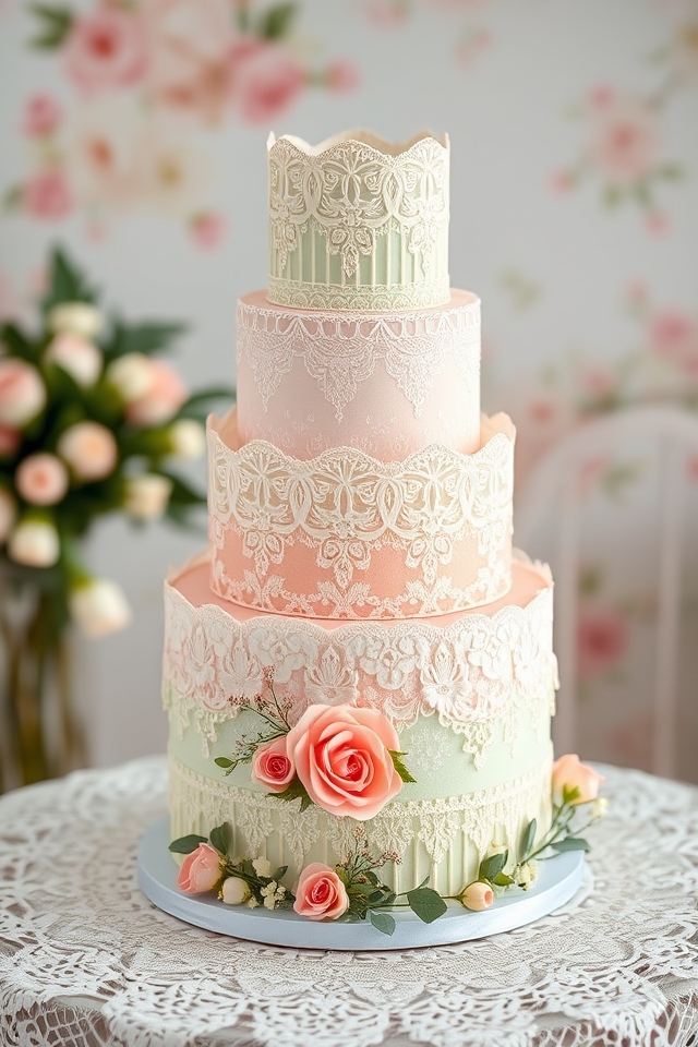 elegant vintage lace cake