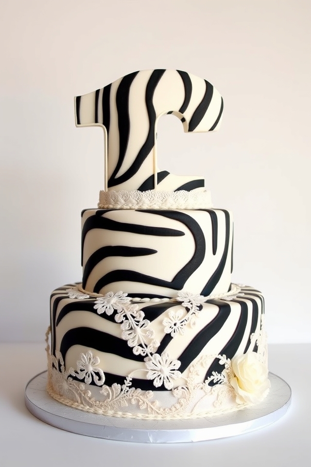 elegant zebra lace cake