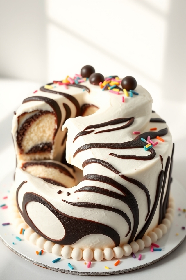 elegant zebra number cake
