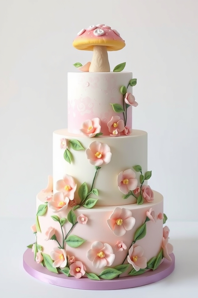 enchanted pastel woodland cake