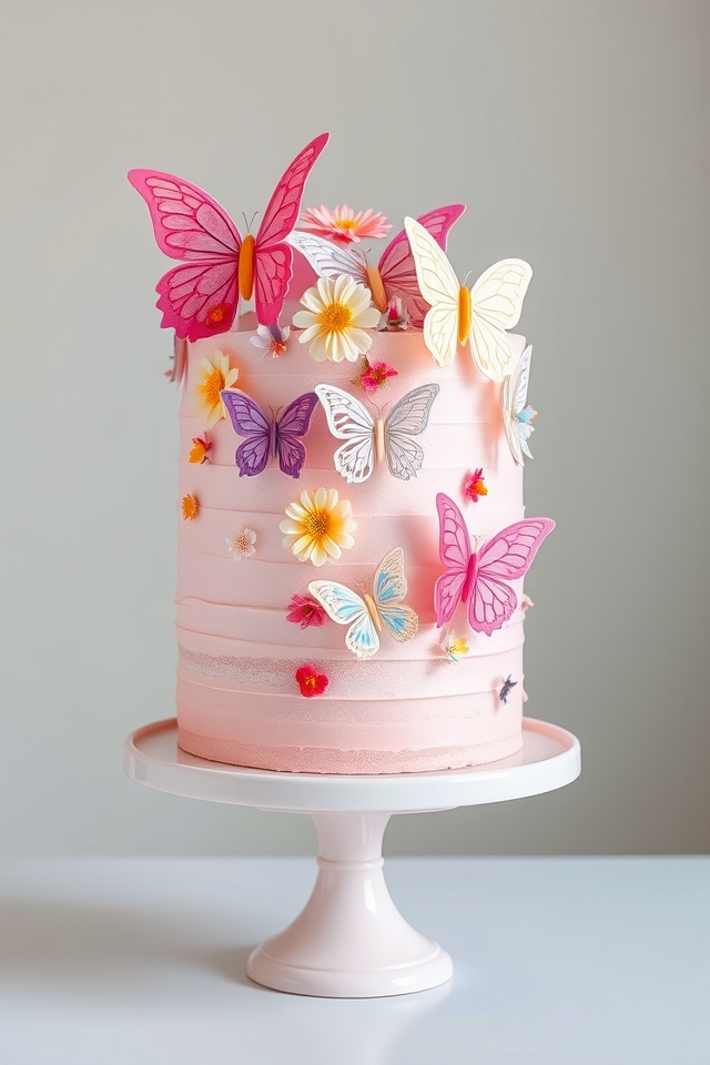 enchanting pastel buttercream butterflies