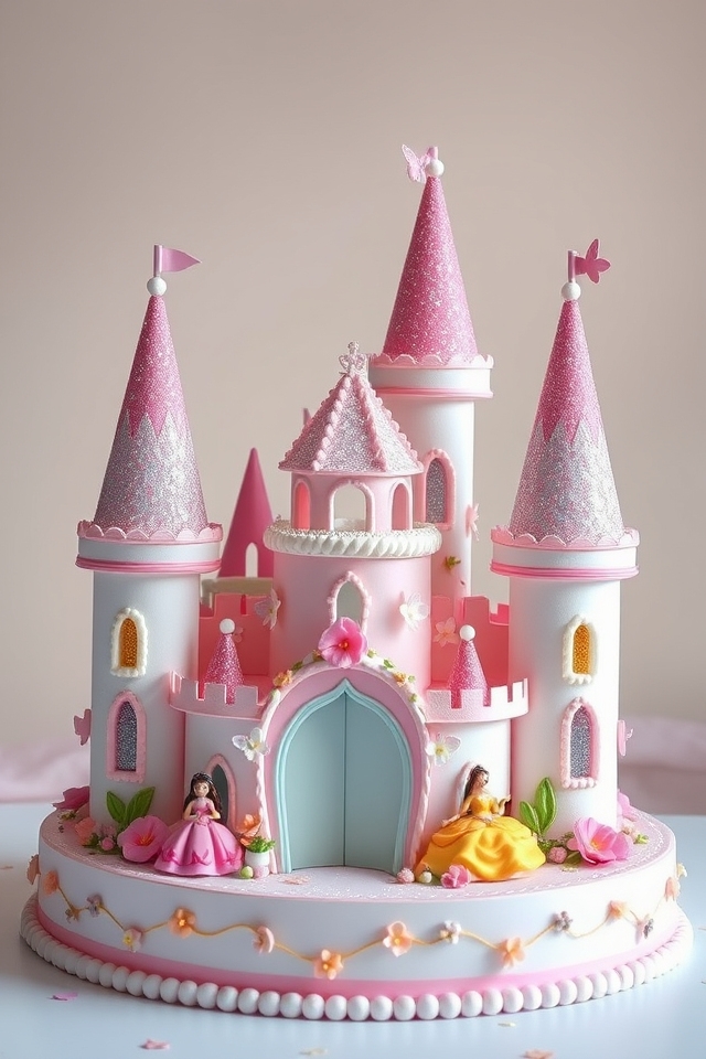 enchanting princess castle cake
