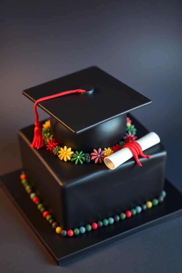 festive graduation cap cake