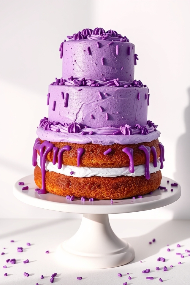 festive purple celebration cake