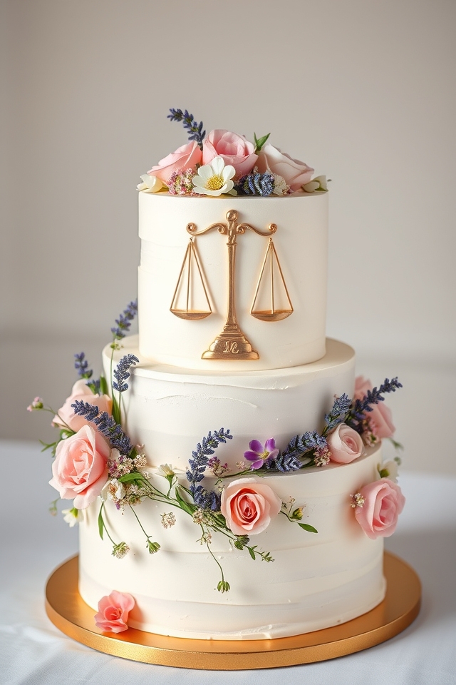 floral libra cake elegance