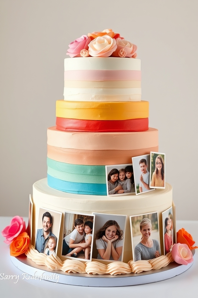fondant cake family photos
