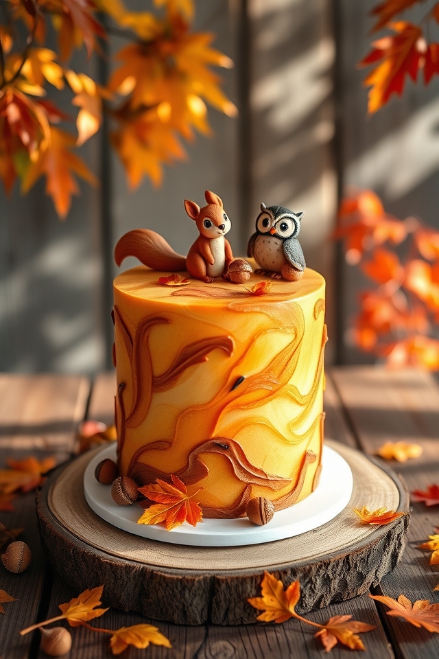 forest friends autumn cake