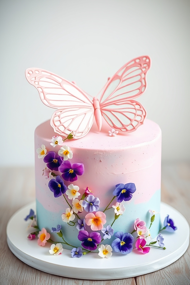 fresh flowers enhance cakes