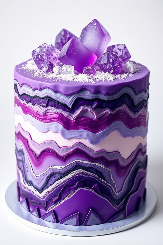 geode inspired sophisticated cake design