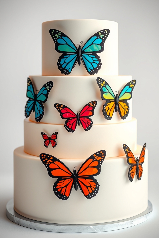 geometric butterfly cake design