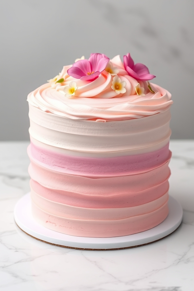 gradient color cake design