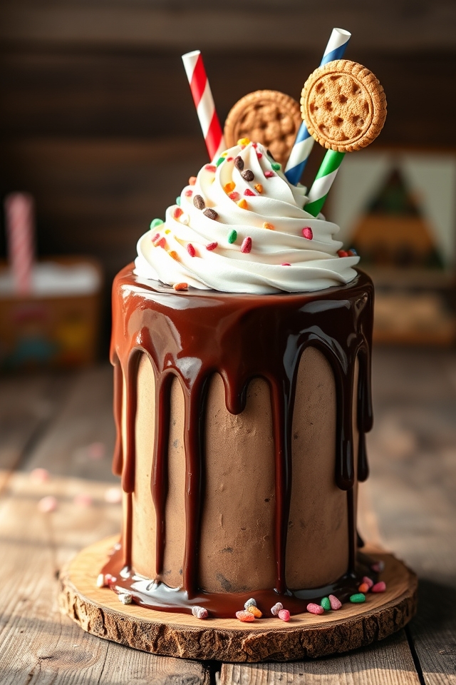 indulgent chocolate milkshake cake