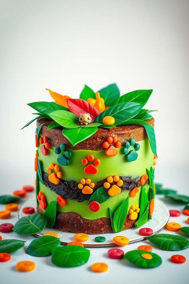jungle themed celebration cake