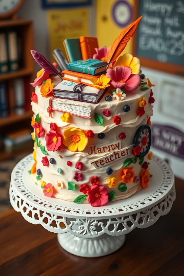 language themed celebratory cake