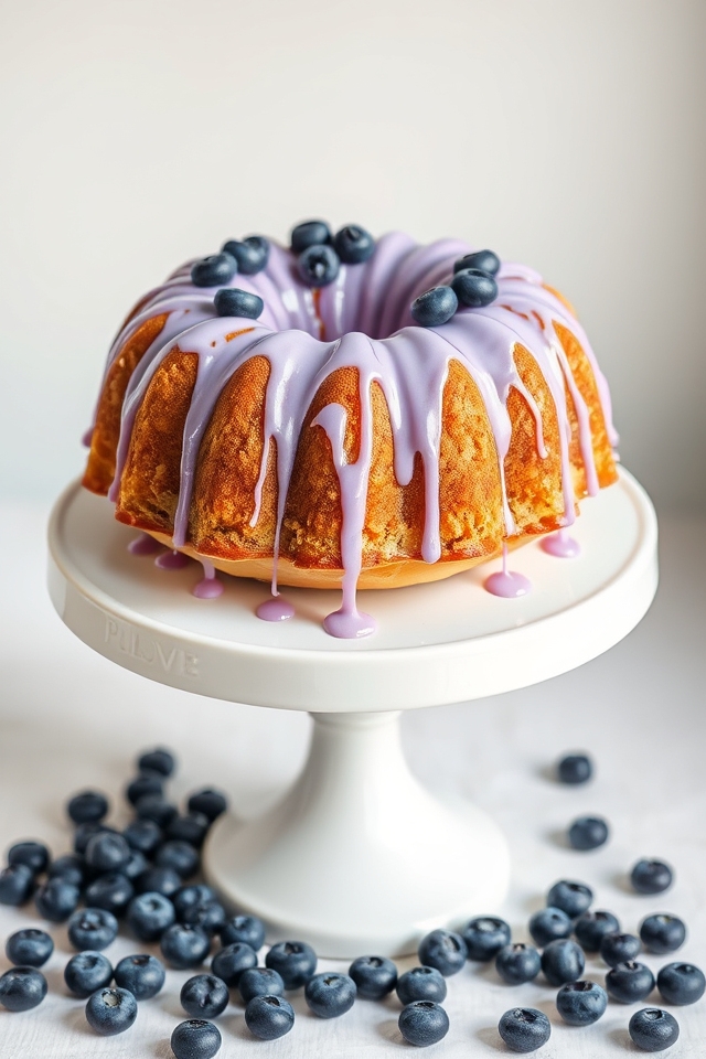 lavender infused blueberry bundt cake