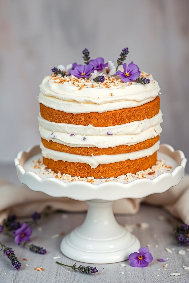 lavender infused coconut cake