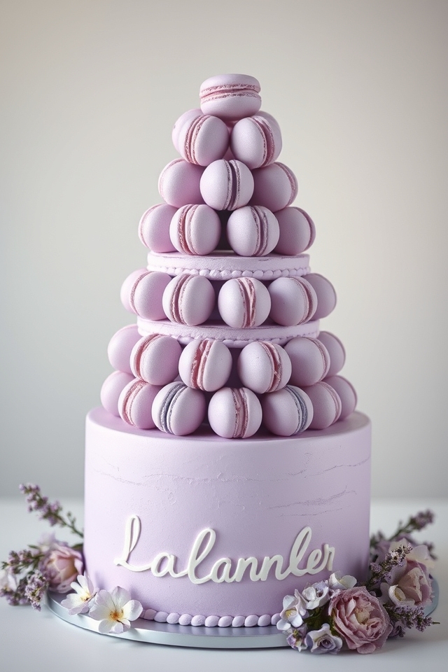 lavender macaron celebration cake