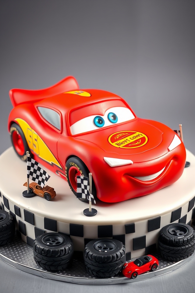 lightning mcqueen birthday cake