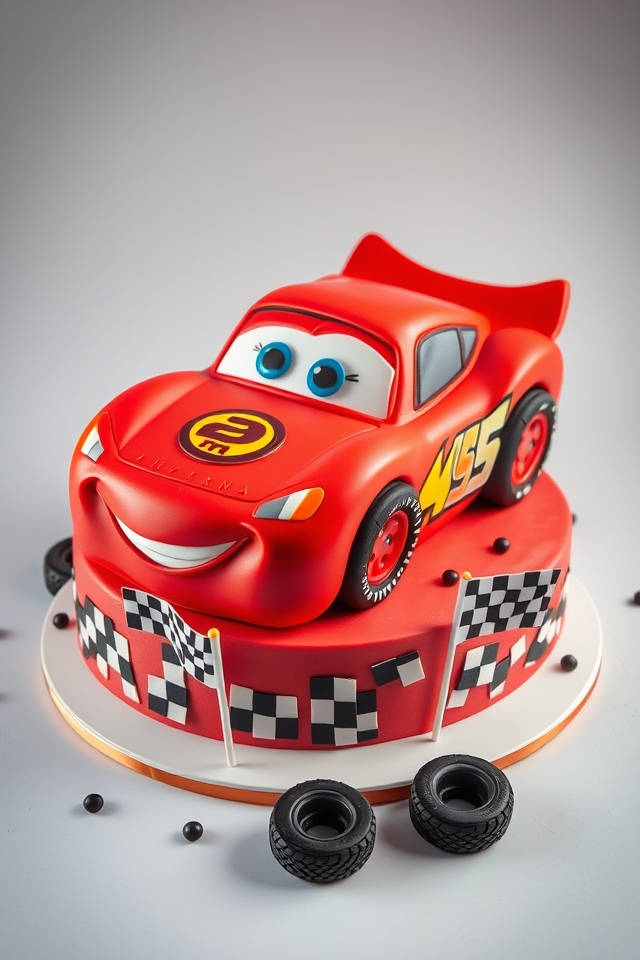 lightning mcqueen birthday cake