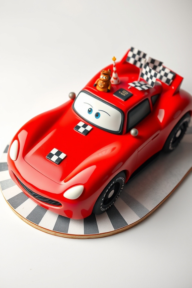 lightning mcqueen race car cake
