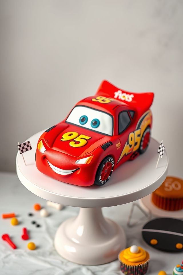 lightning mcqueen race car cake