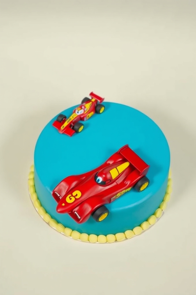 lightning mcqueen themed cake