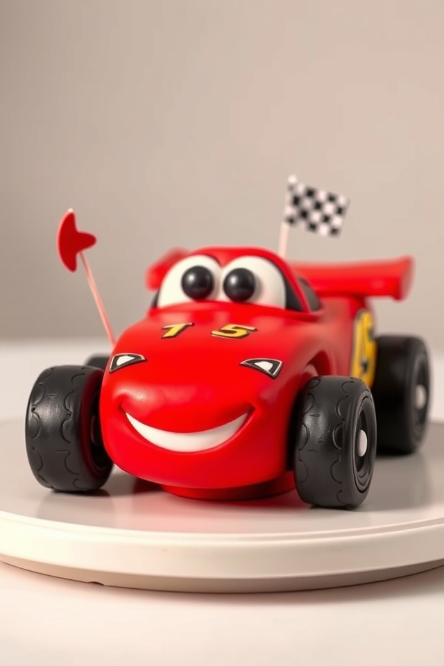 lightning mcqueen themed cake