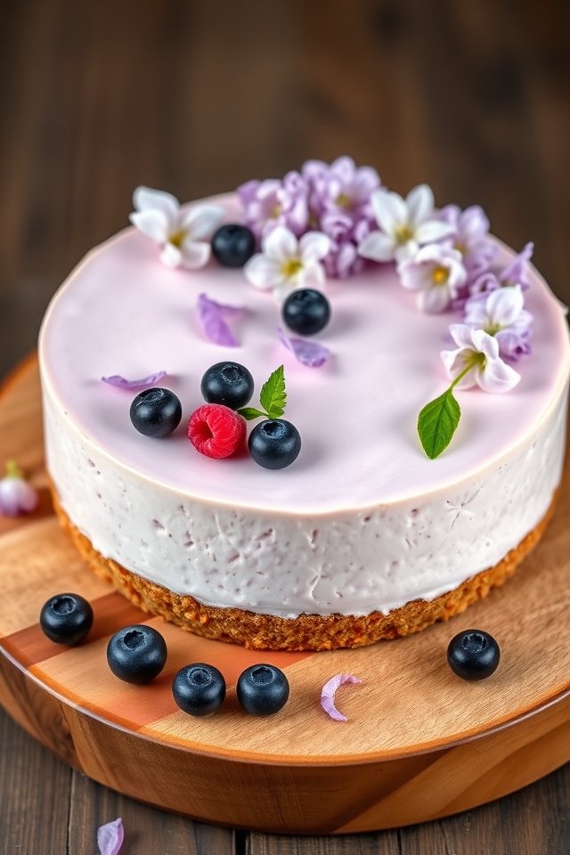 lilac flavored cheesecake delight