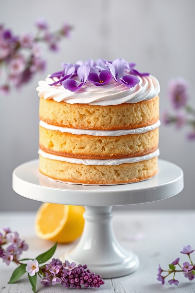 lilac lemon zest cake
