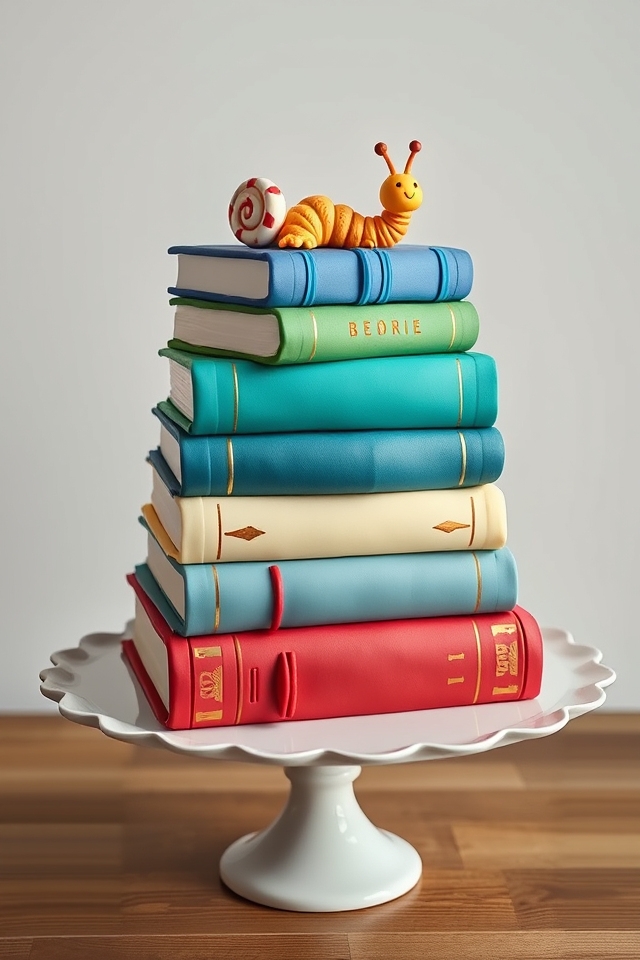 literary themed retirement cake