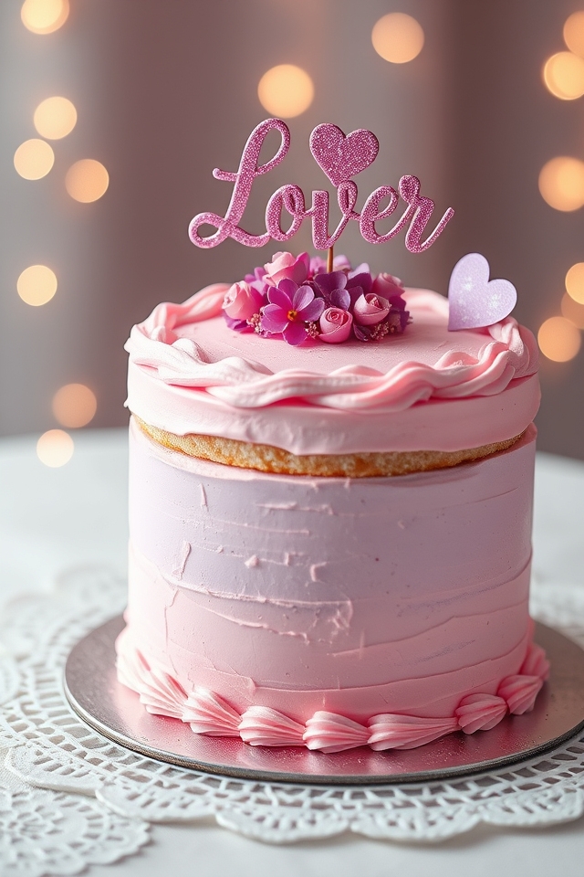 lover inspired pastel cake decorations