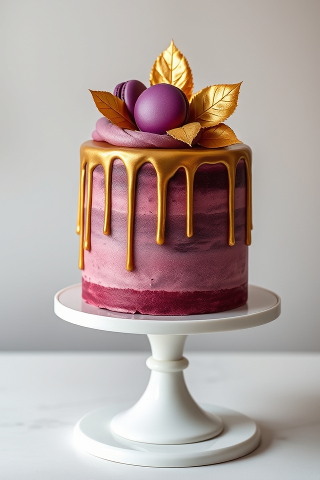 luxurious plum gold cake