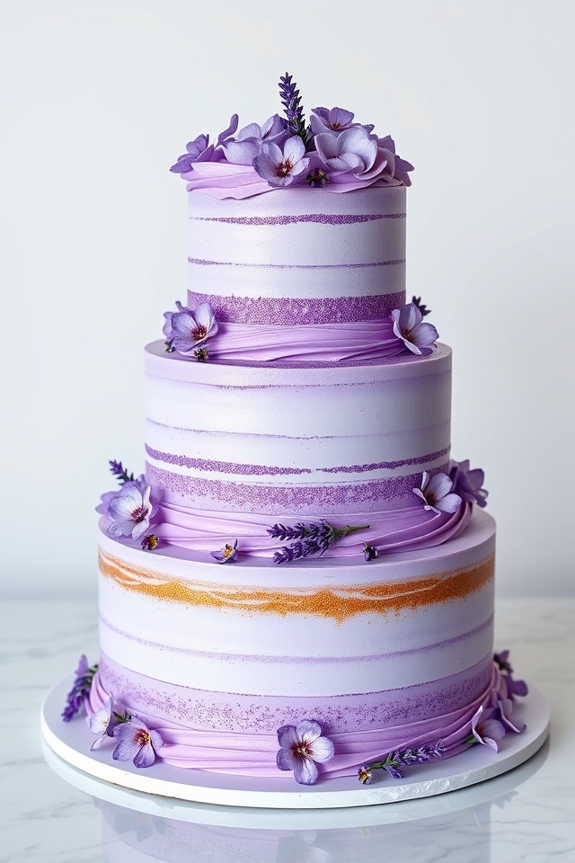 luxurious purple champagne cake