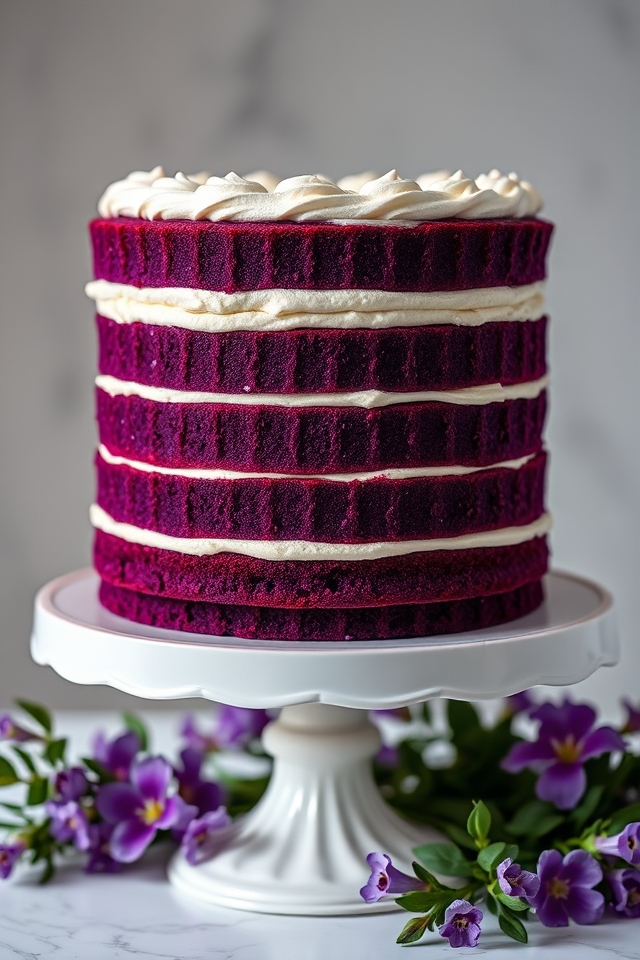 luxurious purple velvet cake