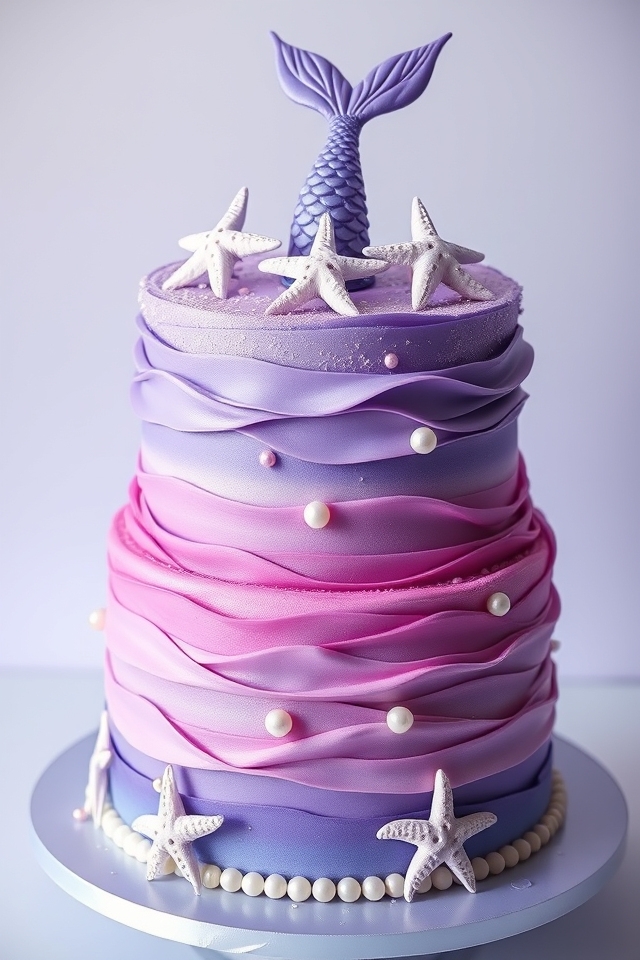 magical purple mermaid cake