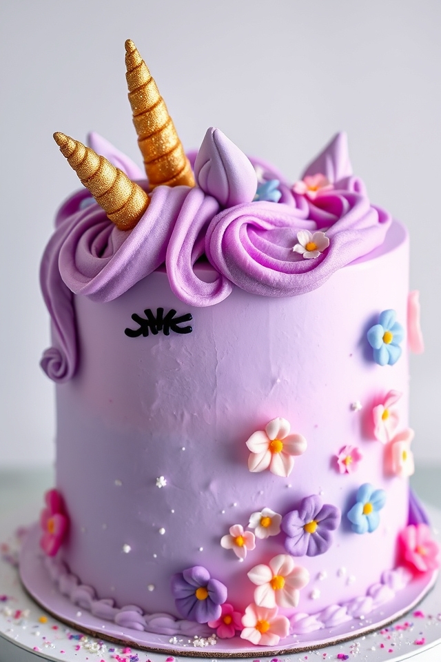 magical purple unicorn cake