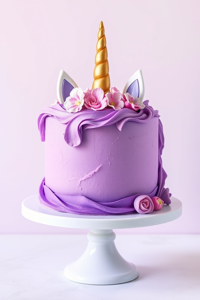 magical purple unicorn cake