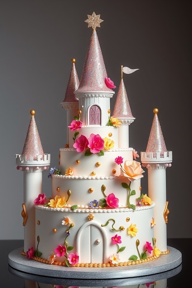 magical tiered castle cake