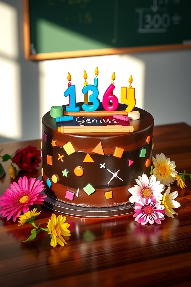 math themed celebration cake