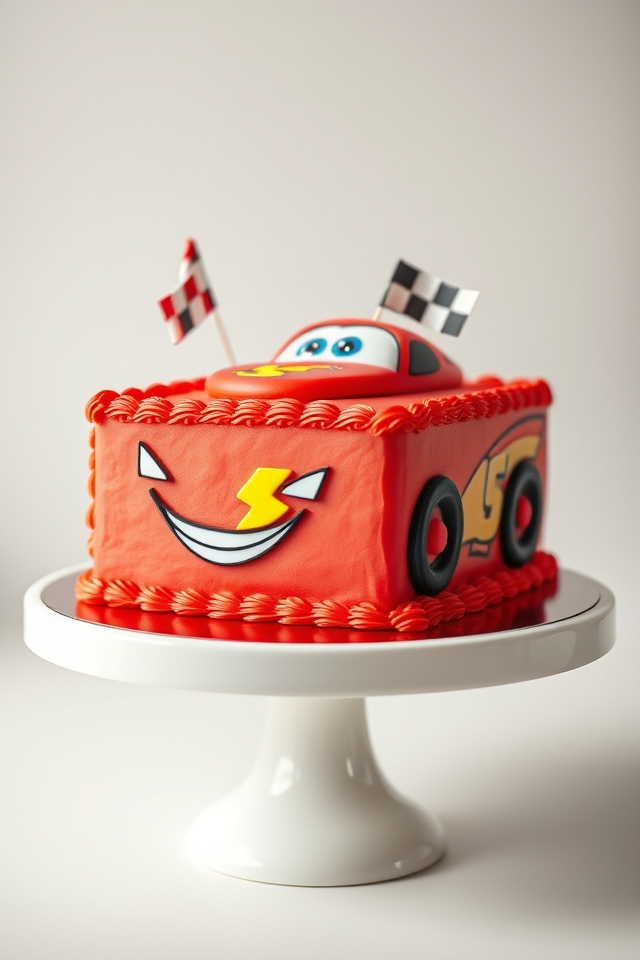 mcqueen themed birthday cake