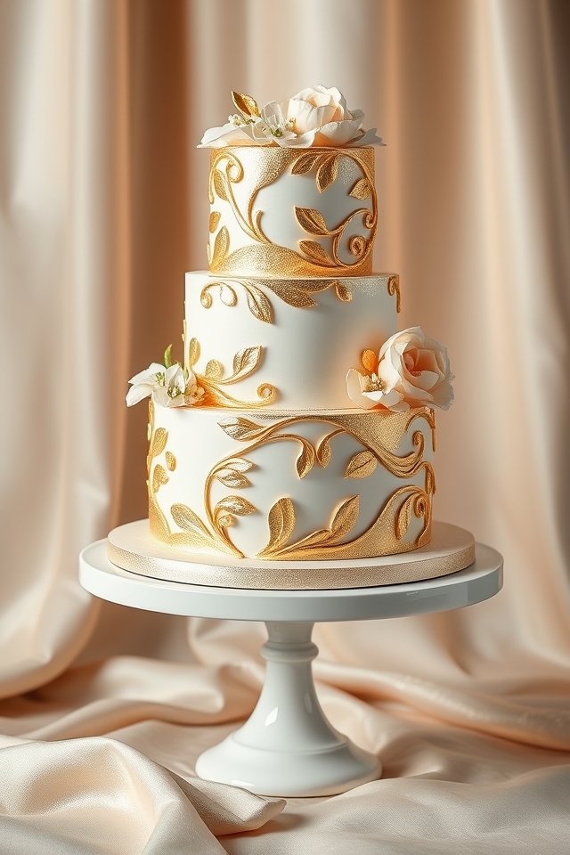 metallic glamour for cakes