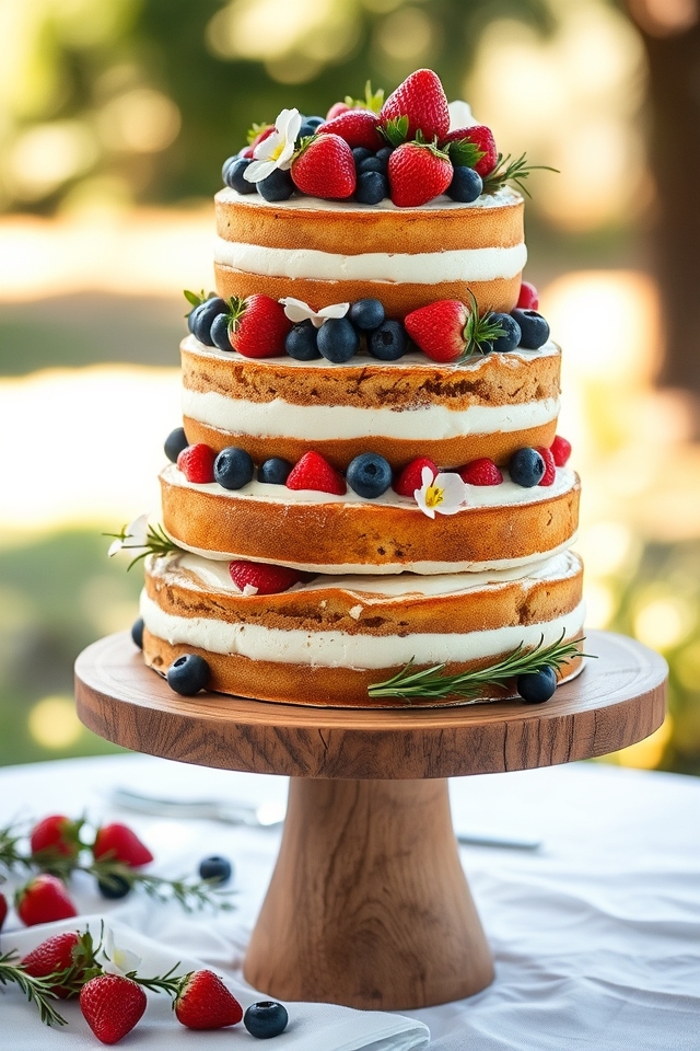 minimalist rustic wedding cake
