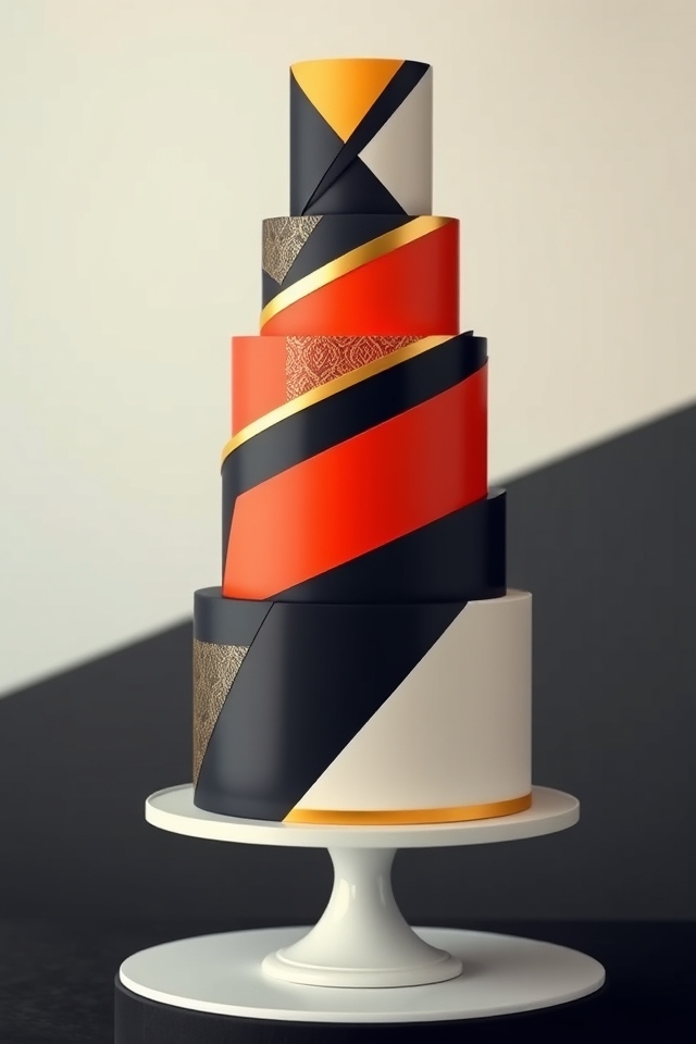 modern artistic wedding cake