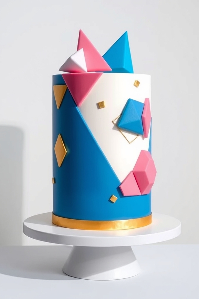 modern geometric design cake