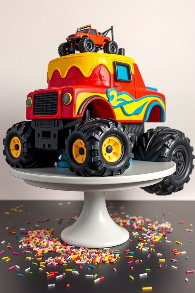 monster truck birthday cake