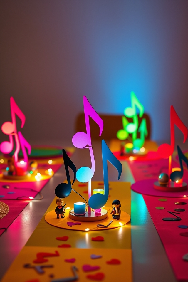 musical notes table decor