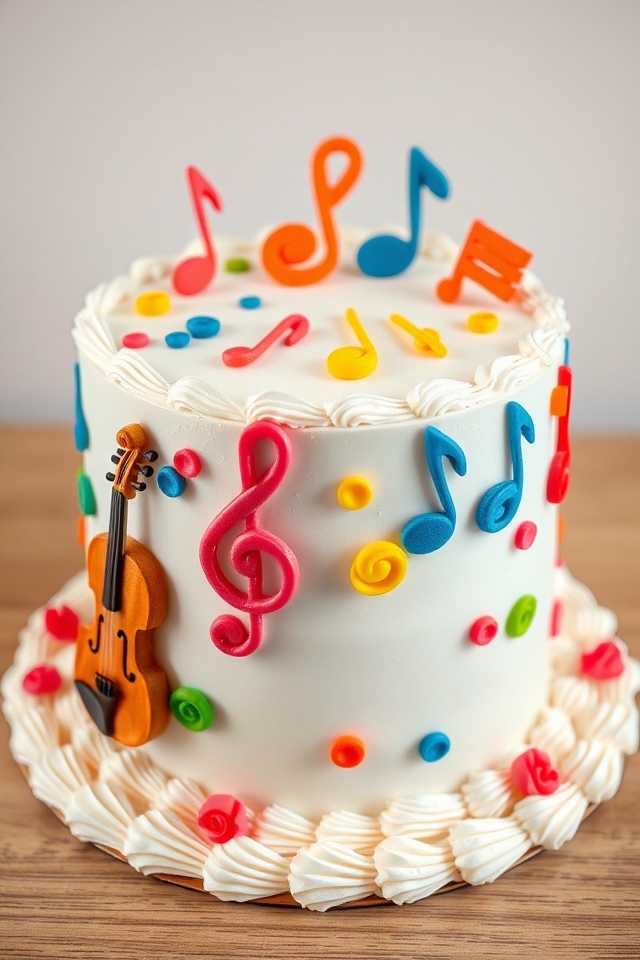 musical themed celebration cake