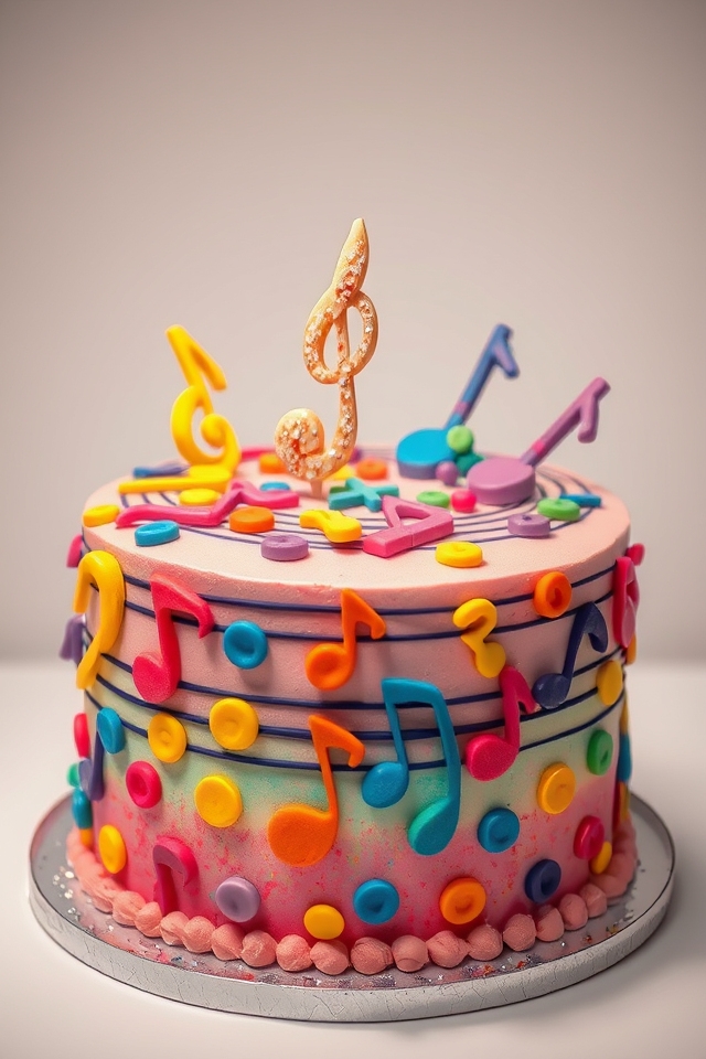 musical themed celebratory cake